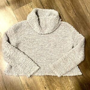 Chelsea and Violet girls Large large gray cow neck sweater